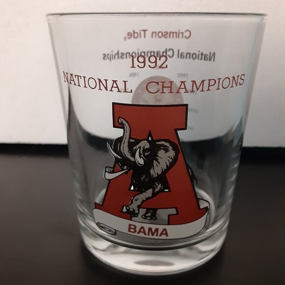 Alabama Crimson Tide Glass – 1992 National Championship - Picture 1 of 4